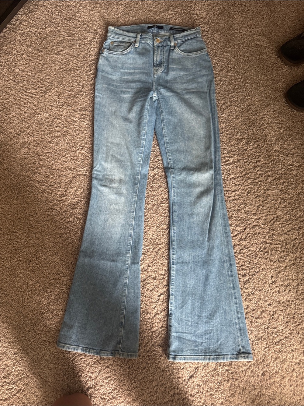 7 For All Mankind Light Blue Bootcut Tailorless Flare Jeans
